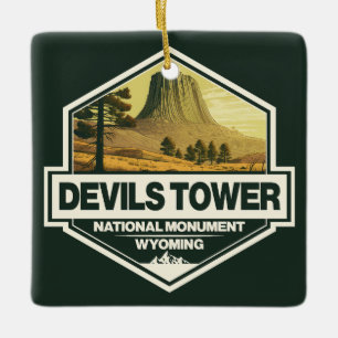 Ornement En Céramique Devils Tower National Monument Voyage Art Vintage