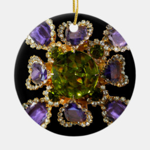 Ornement En Céramique Diamants d'améthyste violet Emeralds bijoux