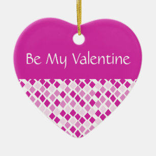 Ornement En Céramique Diamants funky Rose Valentines Coeur