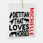 Ornement En Céramique Diététique Loves Horses CUSTOM (Droite)