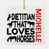 Ornement En Céramique Diététique Loves Horses CUSTOM (Dos)