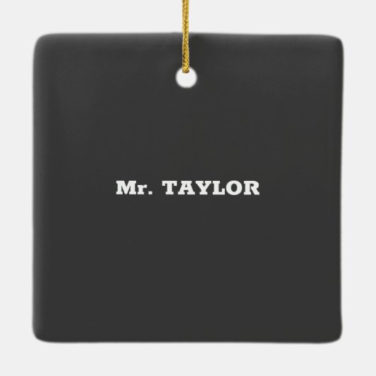 Ornement En Céramique Dimanche Jour d'appréciation de l'enseignant de l' (Dos)