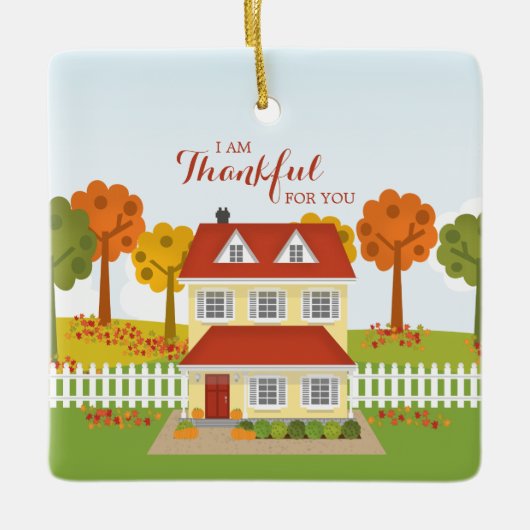 Ornement En Céramique Dîner d'action de grâces (Devant)