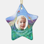 Ornement En Céramique Dinosaure de Noël Photo personnalisée 2022 (Gauche)