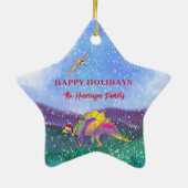 Ornement En Céramique Dinosaure de Noël Photo personnalisée 2022 (Dos)