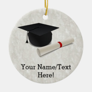 Ornement En Céramique Diplôme de casquette d'obtention du diplôme