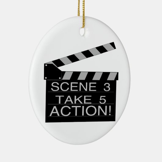 Ornement En Céramique Directeurs Clapboard d'action (Droite)