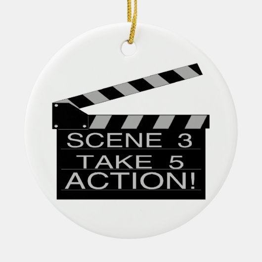 Ornement En Céramique Directeurs Clapboard d'action (Devant)