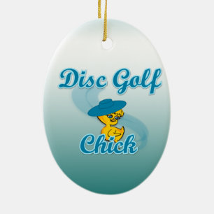 Ornement En Céramique Disc Golf Chick #3