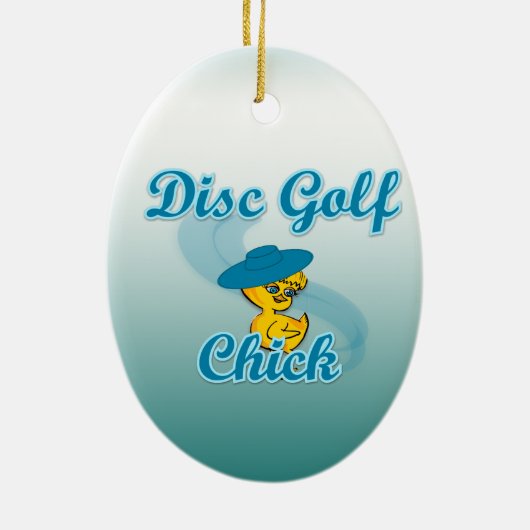 Ornement En Céramique Disc Golf Chick #3 (Dos)