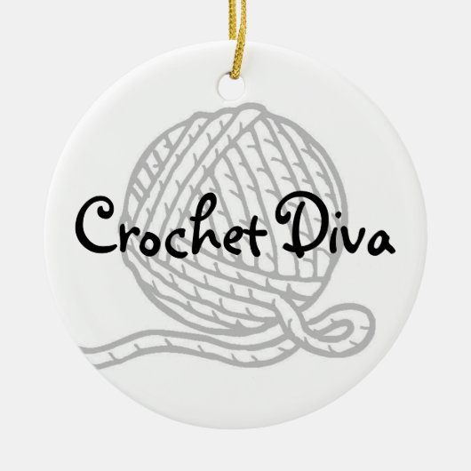 Ornement En Céramique Diva de crochet (Devant)