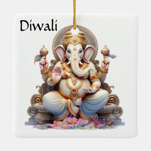 Ornement En Céramique Diwali Ganesha (Dos)