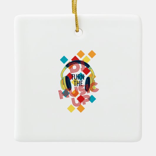 Ornement En Céramique DJ allume la musique (Devant)