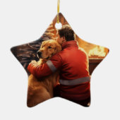 Ornement En Céramique Doberman pompier Noël Ornament Amoureux de les chi (Devant)