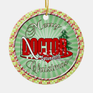ORNEMENT EN CÉRAMIQUE DOCTEUR JOYEUX NOËL D'OPTOMÉTRISTE