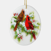Ornement en céramique d'oiseaux de Noël (Droite)