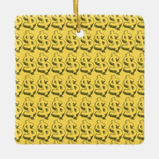 Ornement En Céramique dollar or (Devant)
