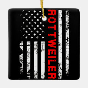 Ornement En Céramique Don de chien   J'aime mon rottweiler