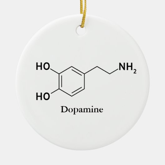 Ornement En Céramique Dopamine Molecule Chimie Biochimie (Devant)