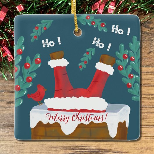 Ornement En Céramique Double face Fun Père Noël Christmas Ornament