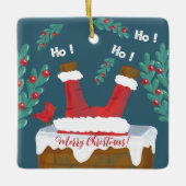Ornement En Céramique Double face Fun Père Noël Christmas Ornament (Devant)