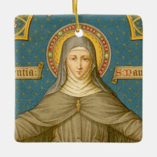 Ornement En Céramique Double image St. Clare d'Assisi (SAU 027) (Devant)