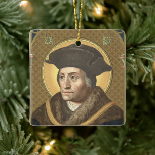Ornement En Céramique Double Image St. Thomas More (SAU 026) Carré