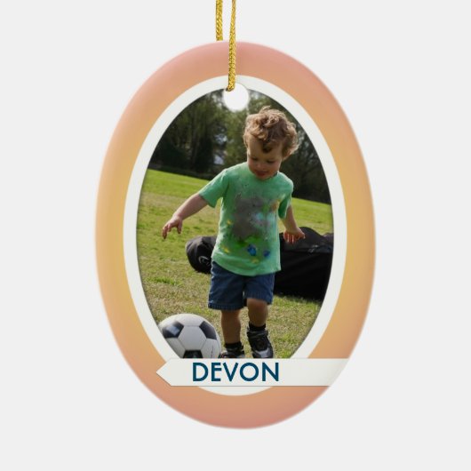 Ornement En Céramique Double photo Oval Christmas Orament (Dos)