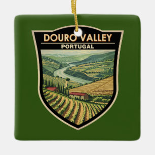 Ornement En Céramique Douro Valley Portugal Travel Art Vintage