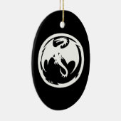 Ornement en céramique Dragon blanc (Droite)