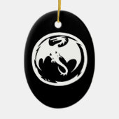 Ornement en céramique Dragon blanc (Devant)