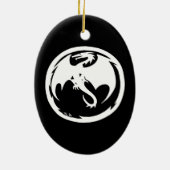 Ornement en céramique Dragon blanc (Dos)