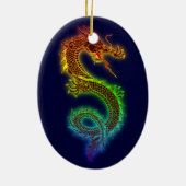Ornement En Céramique Dragon chinois bleu (Dos)