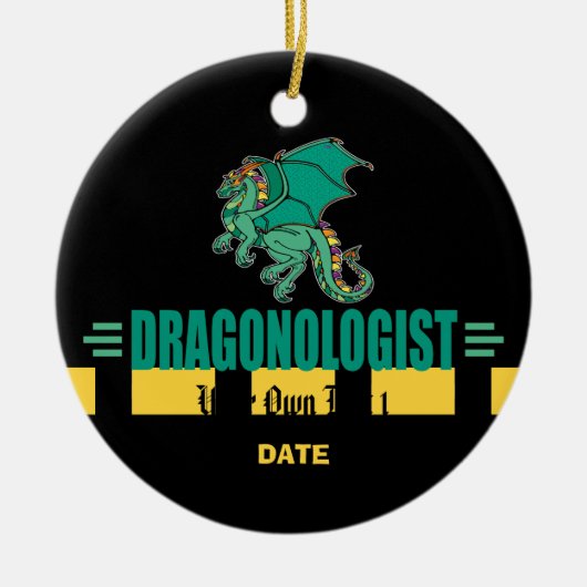 Ornement En Céramique Dragon de Imaginaire vert (Devant)