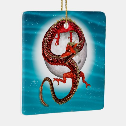 Ornement En Céramique Dragon de l'Est - Mythique Créature Imaginaire (Droite)