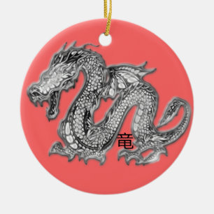 Ornement En Céramique Dragon - kanji de Ryuu
