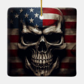 Ornement En Céramique Drapeau américain (Dos)