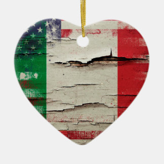 Ornement En Céramique Drapeau américain italien de la peinture | de