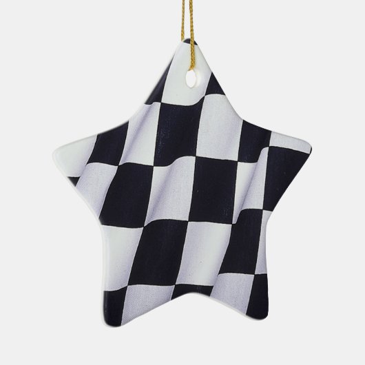 Ornement En Céramique Drapeau Checkered (Droite)