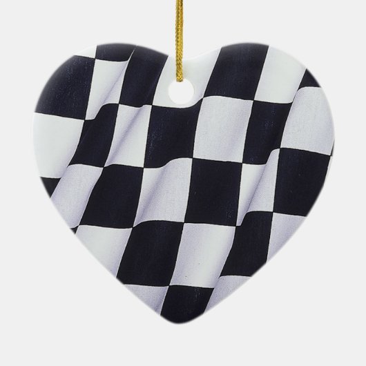 Ornement En Céramique Drapeau Checkered (Dos)