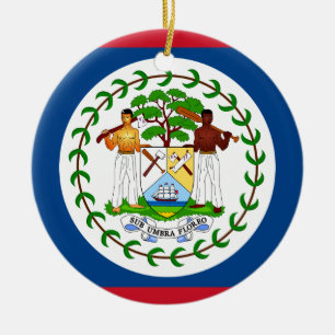 Ornement En Céramique Drapeau de Belize