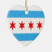 Ornement En Céramique Drapeau de Chicago (Droite)