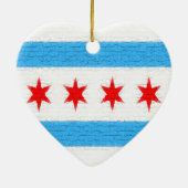 Ornement En Céramique Drapeau de Chicago (Dos)