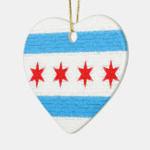 Ornement En Céramique Drapeau de Chicago (Gauche)