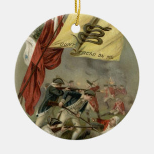 Ornement En Céramique Drapeau de Gadsden Guerre d'indépendance de Bunker
