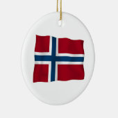 Ornement En Céramique Drapeau de la Norvège (Droite)