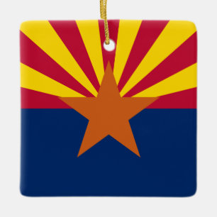 Ornement En Céramique Drapeau de l'Arizona : Soleil couchant étoile, L'É