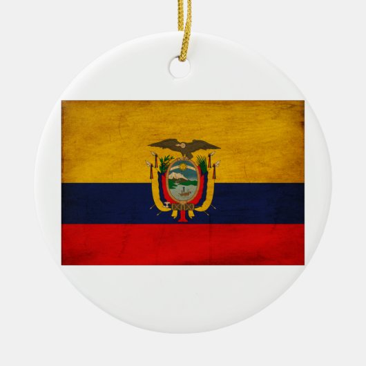 Ornement En Céramique Drapeau de l'Equateur (Devant)