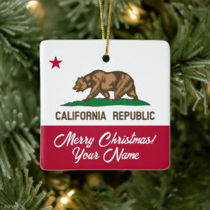 Ornement En Céramique Drapeau de l'État de la République de Californie N