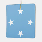 Ornement En Céramique Drapeau de Micronésie (Gauche)
